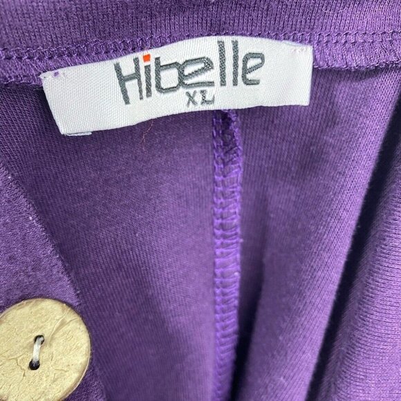 Hibelle Women's Purple Cowl Neck‎ Asymmetrical Designer Tunic Sweater XL/C42 - Picture 6 of 7
